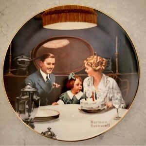 Norman Rockwell Collector Plate - The Birthday Wish - 1984